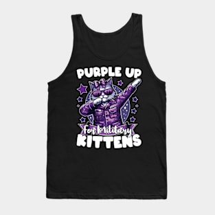 Month Of The Military Children Purple Up For Military Kitten Tank Top